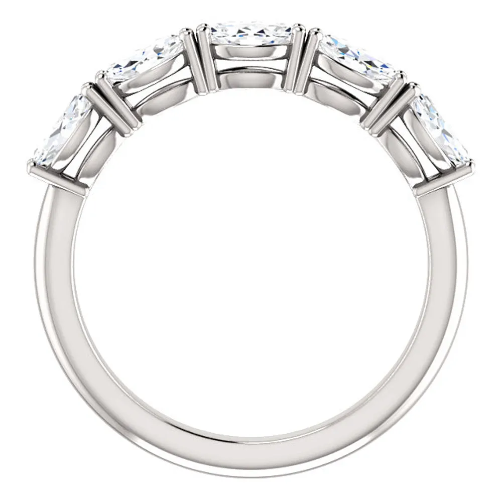 1 1/2Ct Oval Moissanite Wedding Ring Available in White, Yellow or Rose Gold