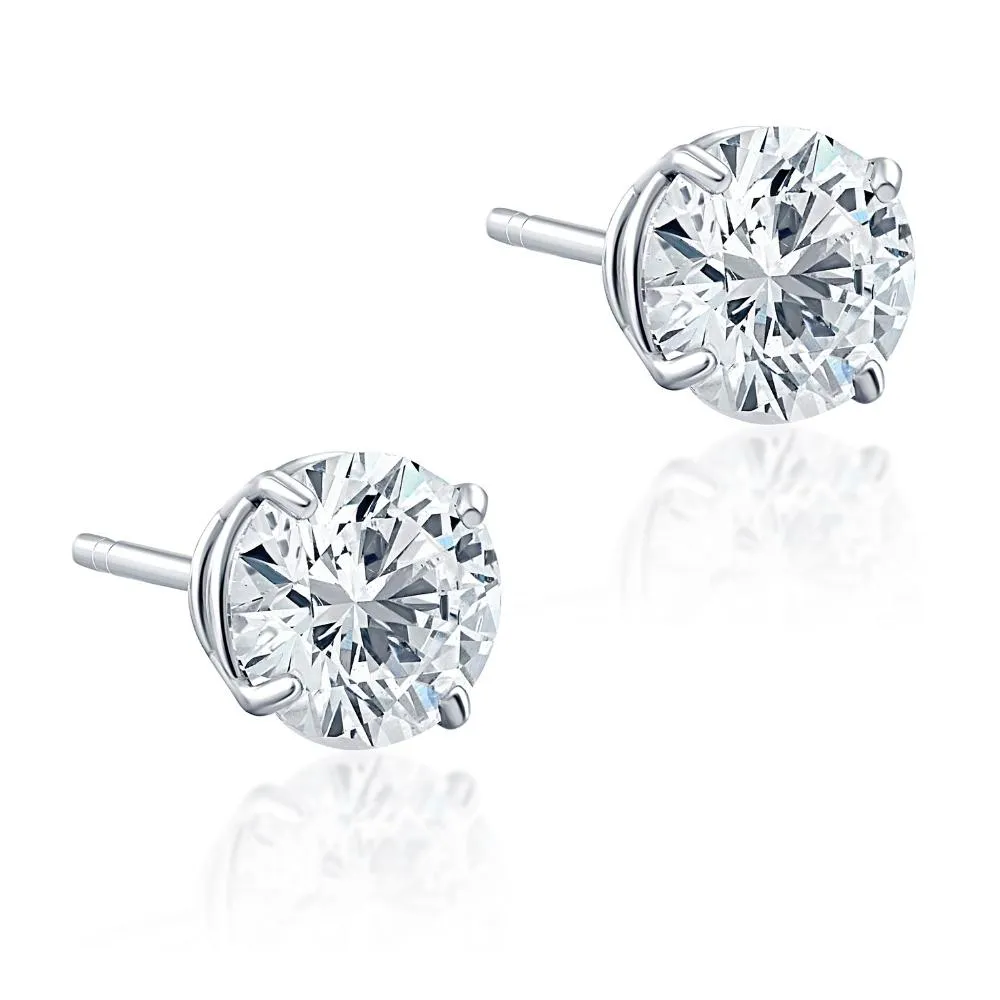 1 3/4Ct TW Diamond Studs 14k White Gold Lab Grown