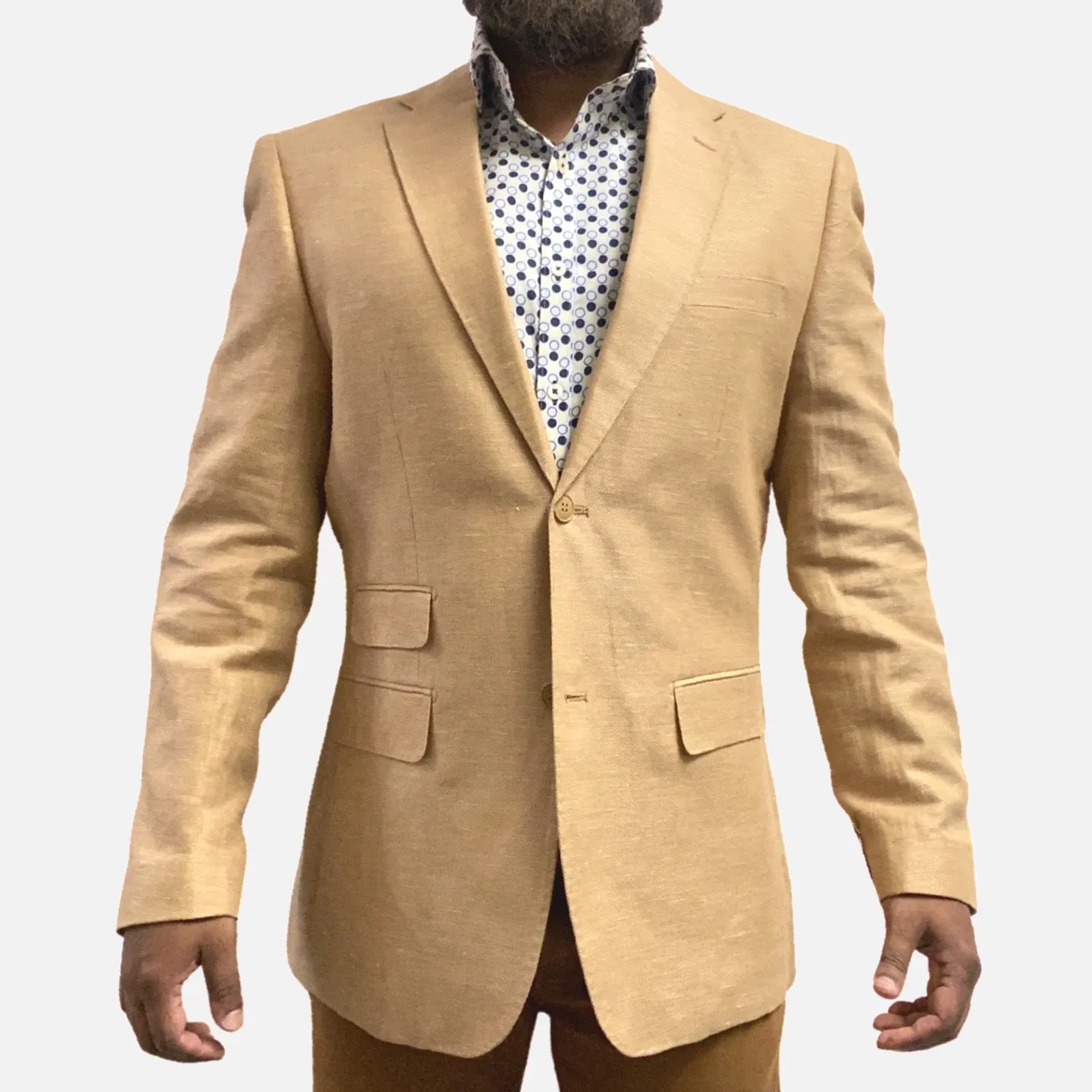 100% Linen Blazer For Men | Khaki | 42R