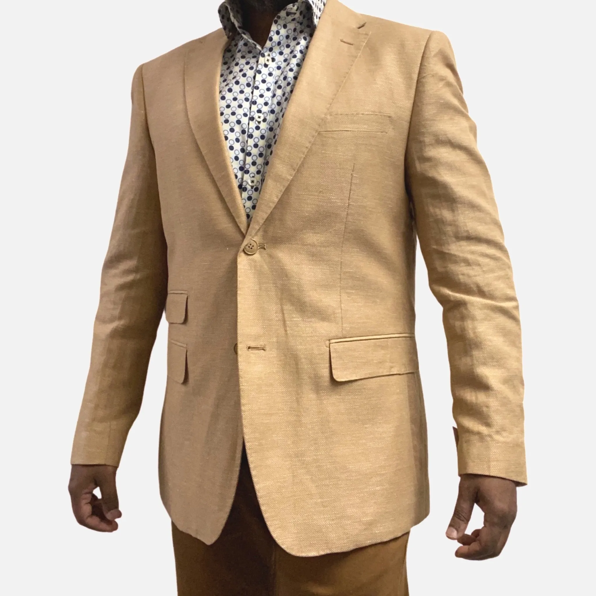 100% Linen Blazer For Men | Khaki | 42R