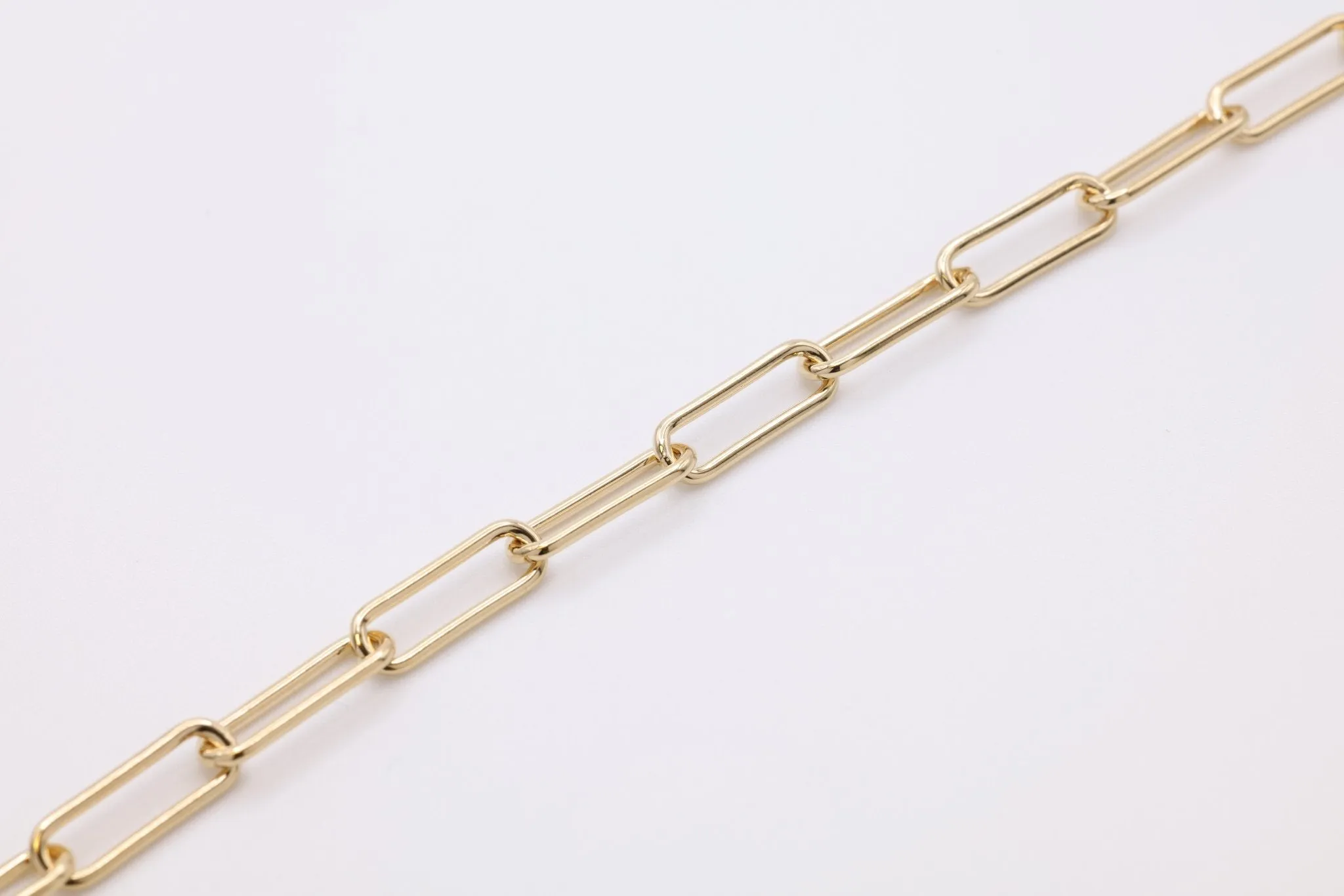 11mm Amelia Elongated Polished Cable Chain, 14K Gold Overlay Plated, Jewelry Chain