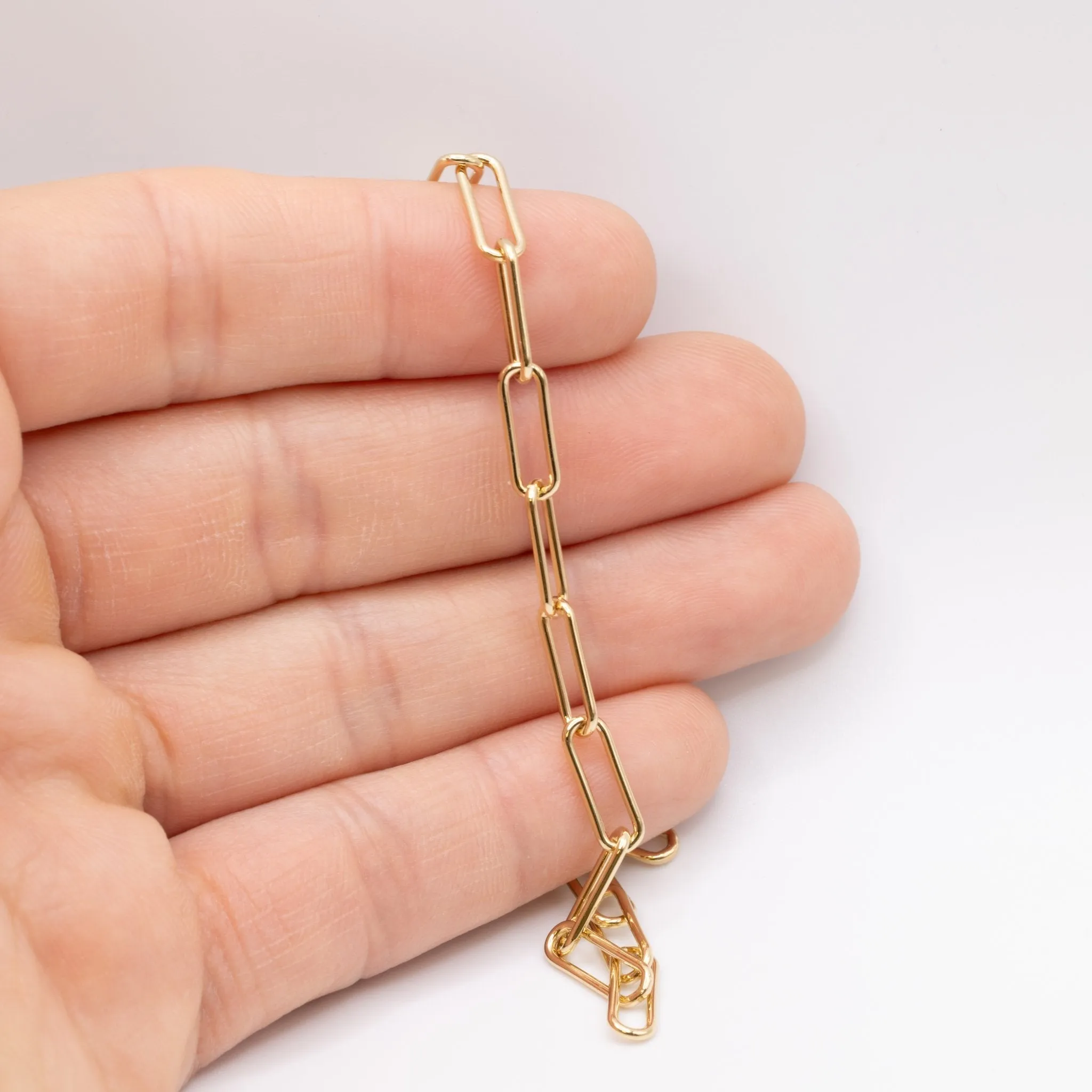 11mm Amelia Elongated Polished Cable Chain, 14K Gold Overlay Plated, Jewelry Chain