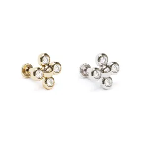 14K Gold Bezel-Set Diamond Stud