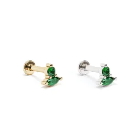 14K Gold Multi-Shape Emerald Stud