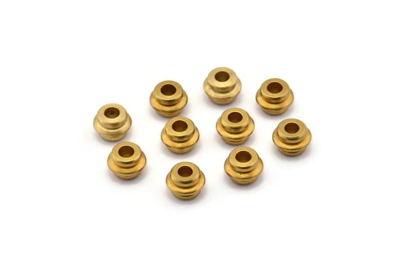 20 Raw Brass Industrial Tubes, Spacer Beads, Findings (5.5x8 Mm) D0078