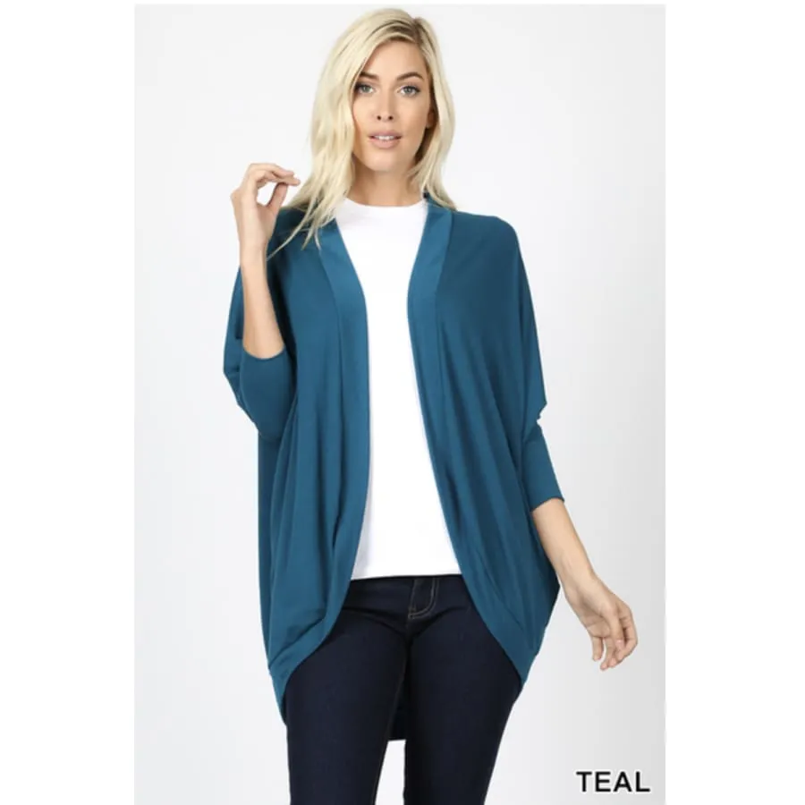 3/4 Sleeve Cocoon Wrap Cardigan