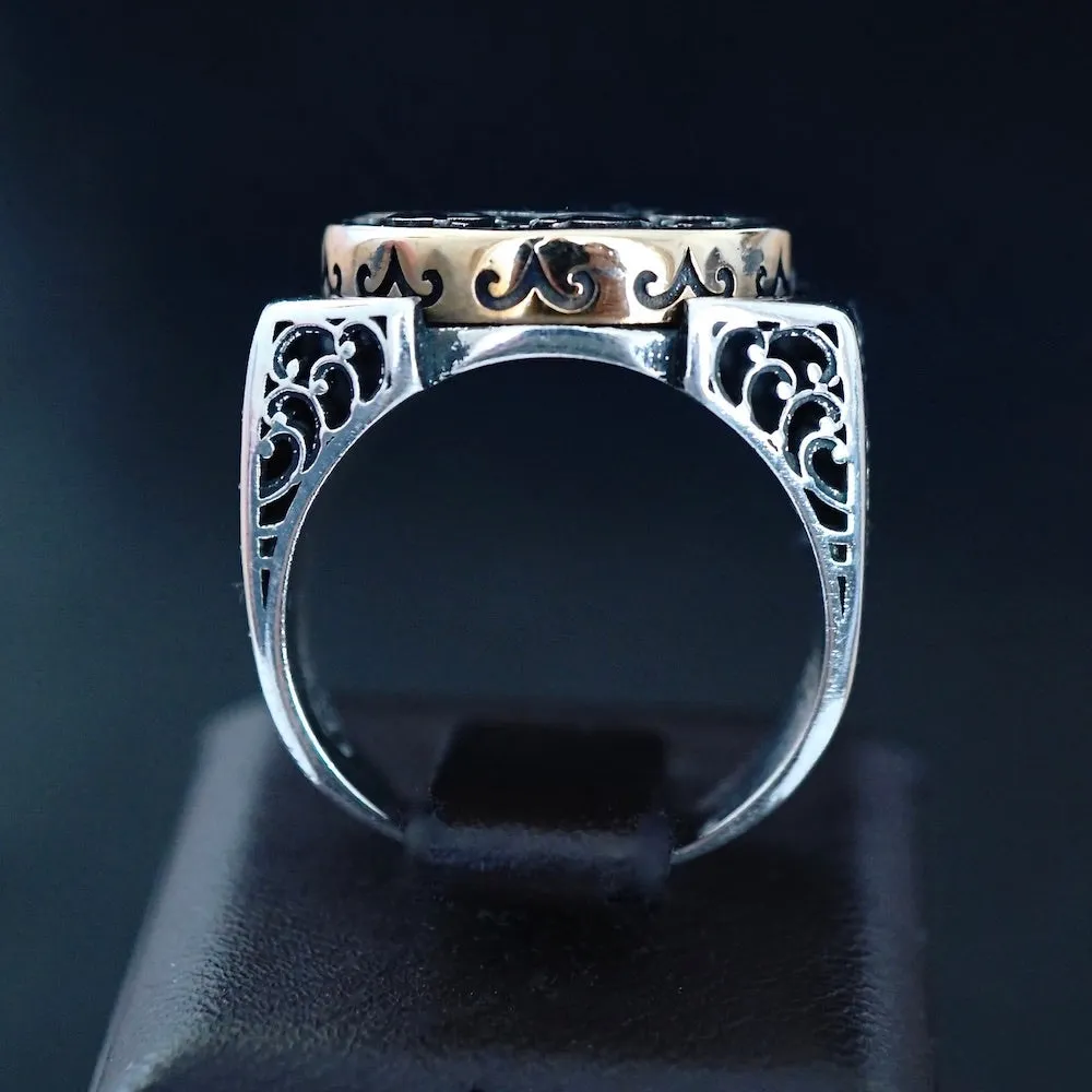 925 Sterling Silver Men's Ring Black Diamond Bullet Spinning Revolver Design Unique Jewelry