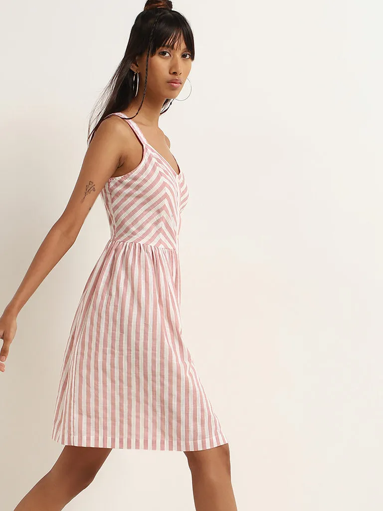 Bombay Paisley Pink Cotton A-Line Dress