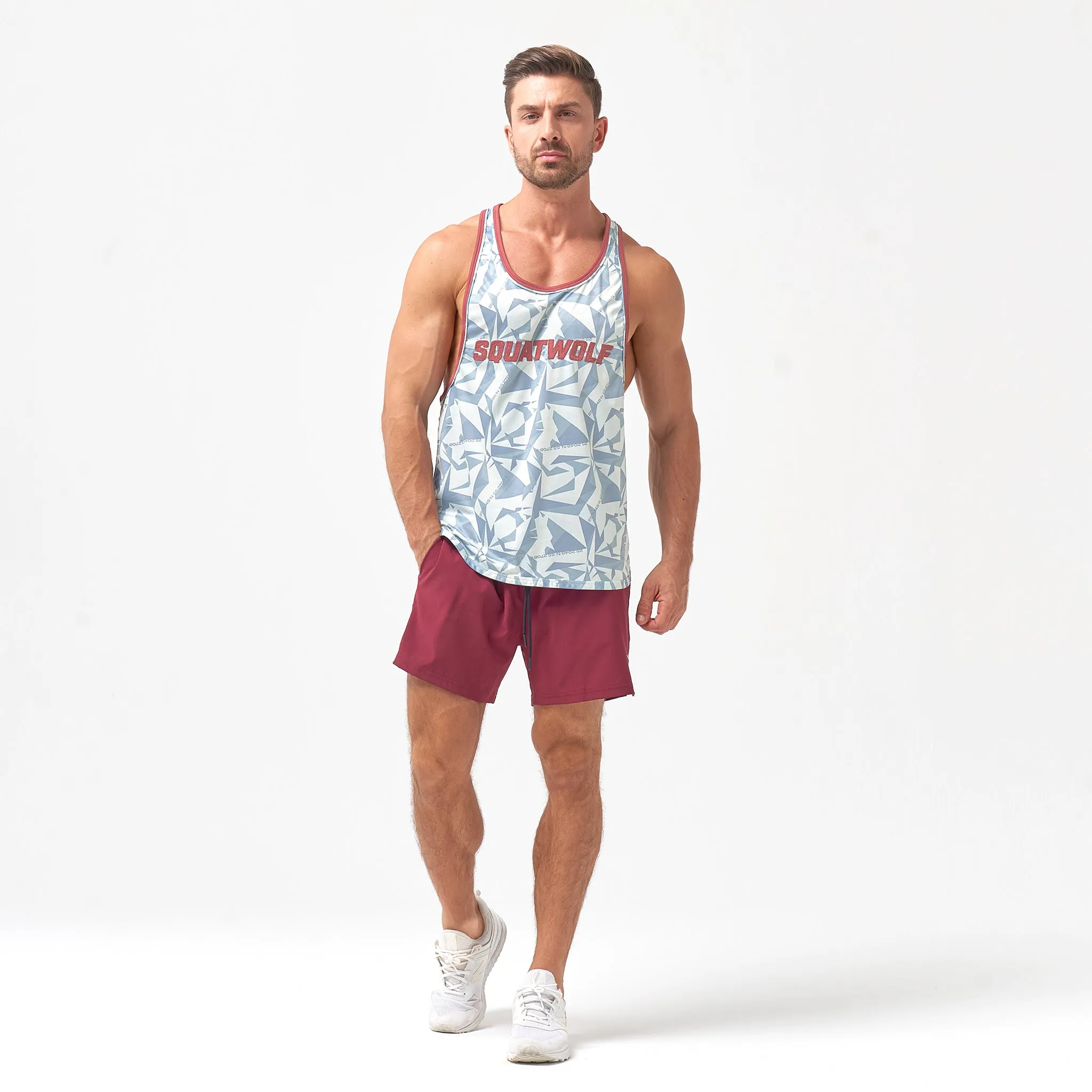 Code Camo Tank - Sky Grey Print