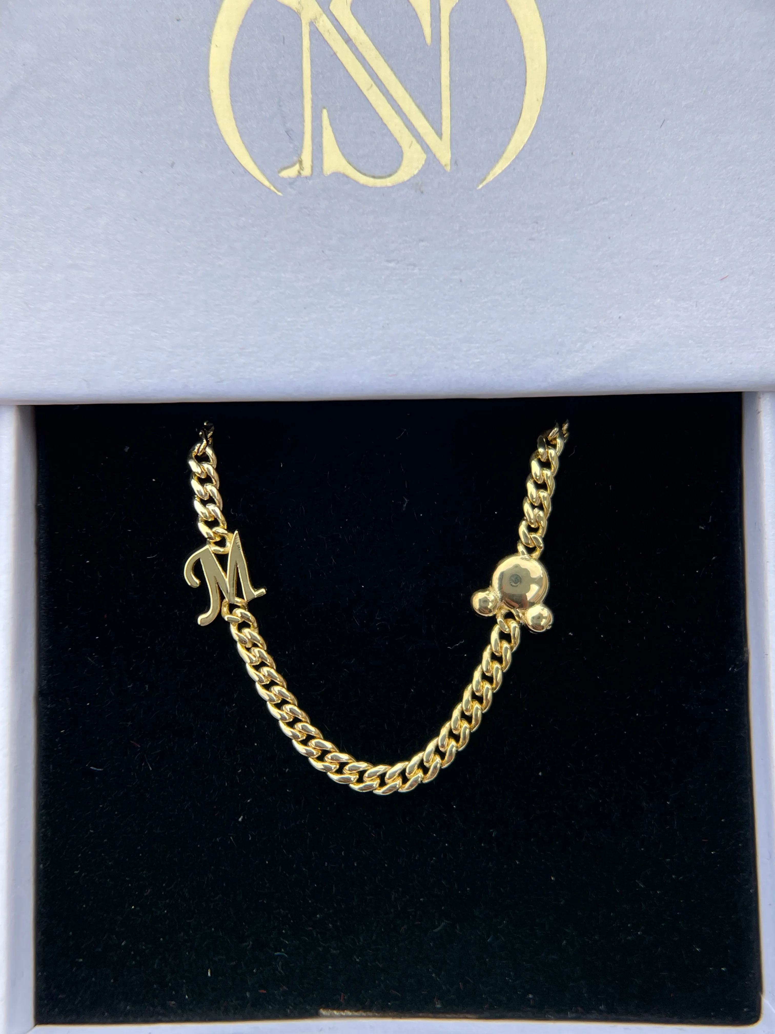 Custom Initial Mouse Charm Bracelet 14K Solid Gold