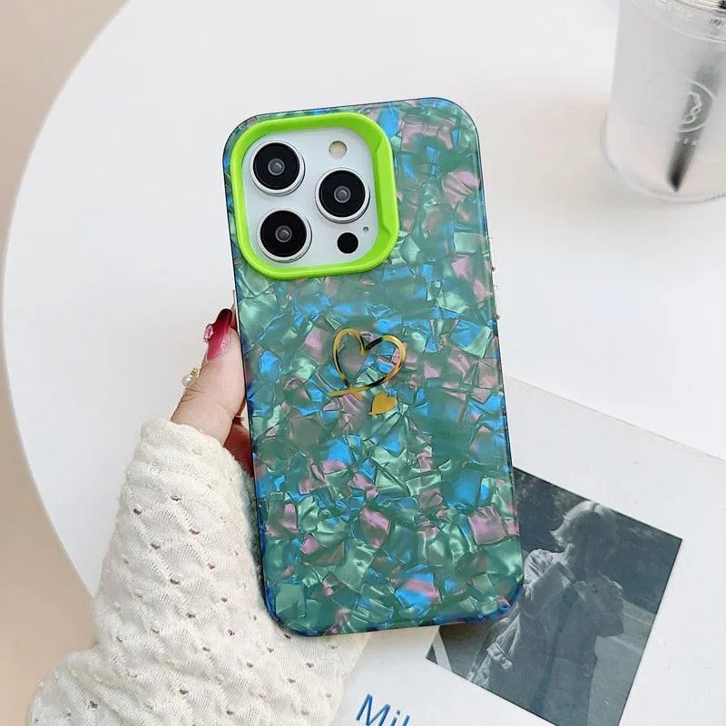 Cute Bling Heart Phone Case Cover for iPhone 11, 12, 13, 14 Pro Max, X, XR, XS Max