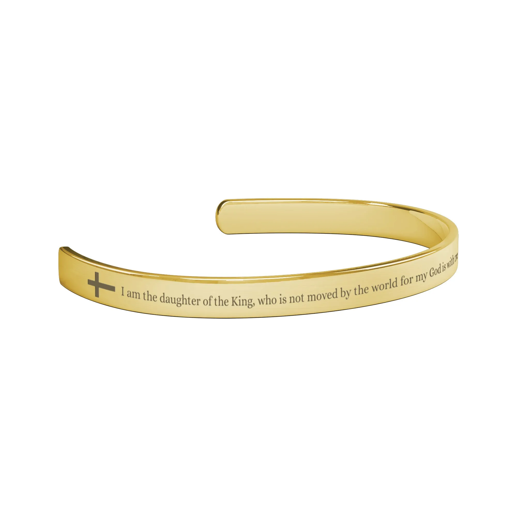 Daughter of the King Lasered Cross Cuff Bracelet