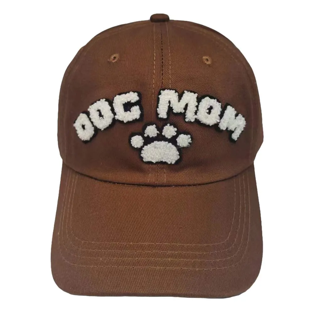 Dog Mom Message Paw Pointed Baseball Cap