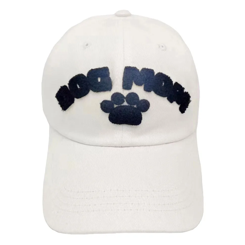 Dog Mom Message Paw Pointed Baseball Cap