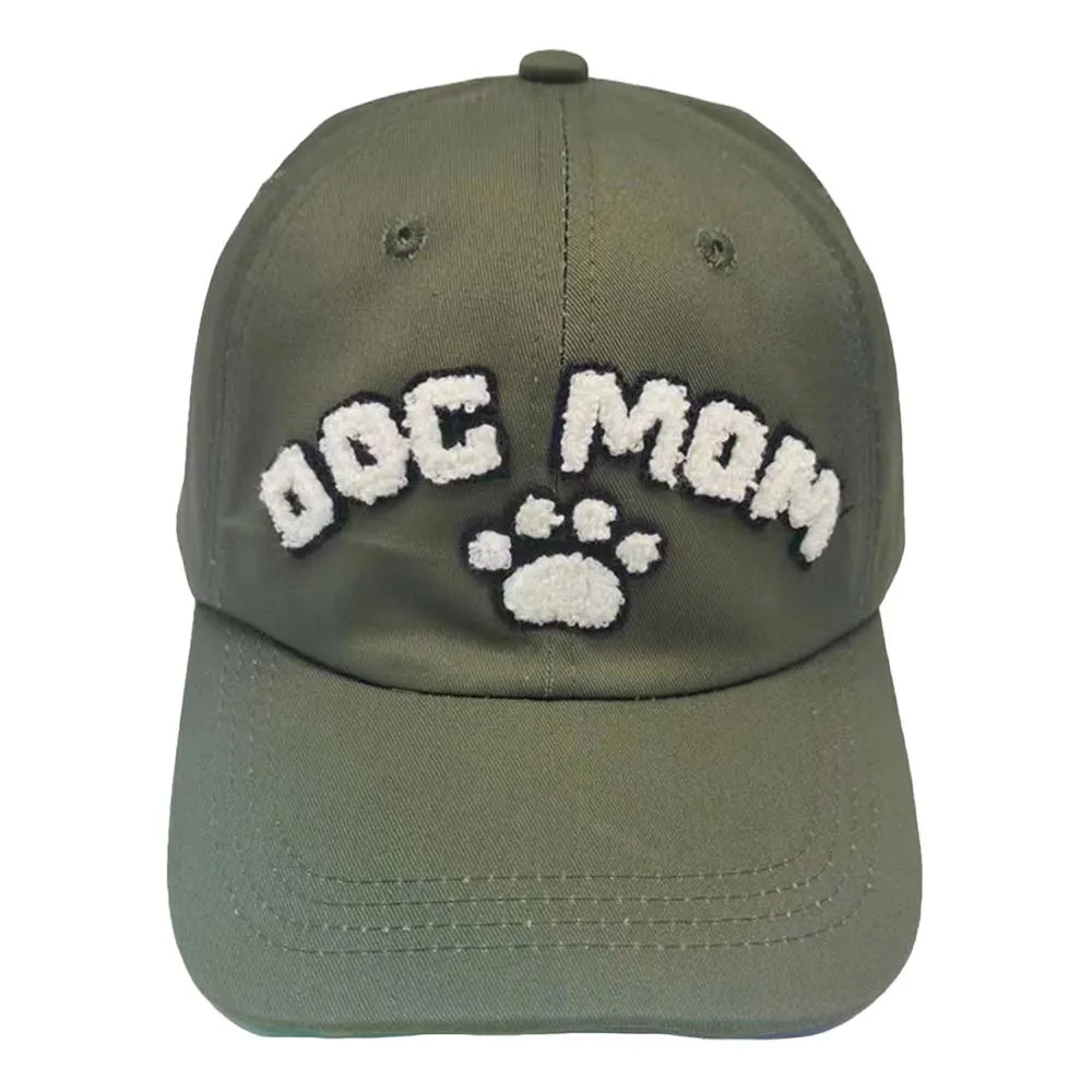 Dog Mom Message Paw Pointed Baseball Cap