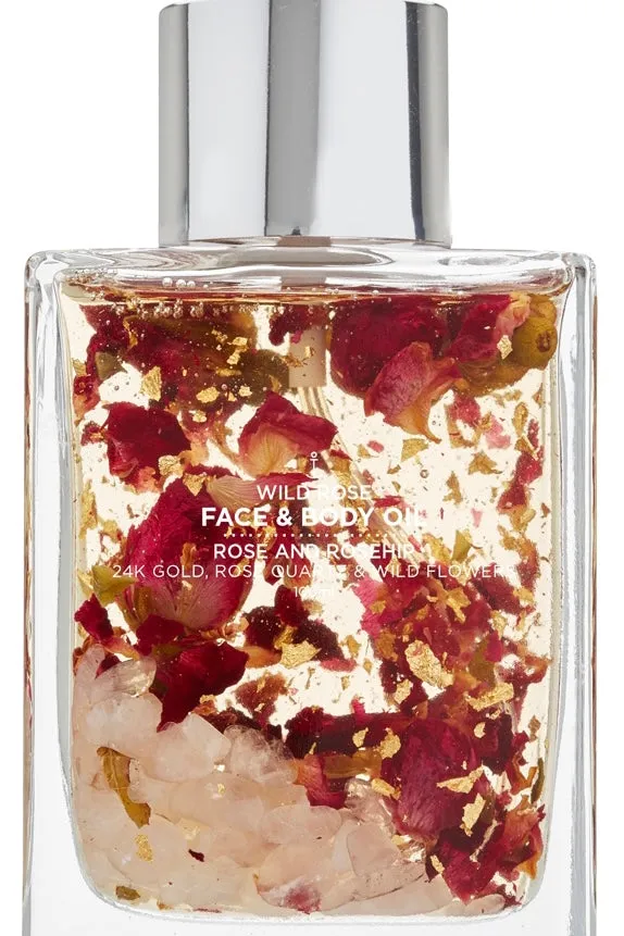 Face   Body Oil - 100ml - Gold Flakes, Wild Rose