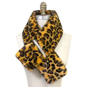 Faux Fur Bling Pull Through Scarf