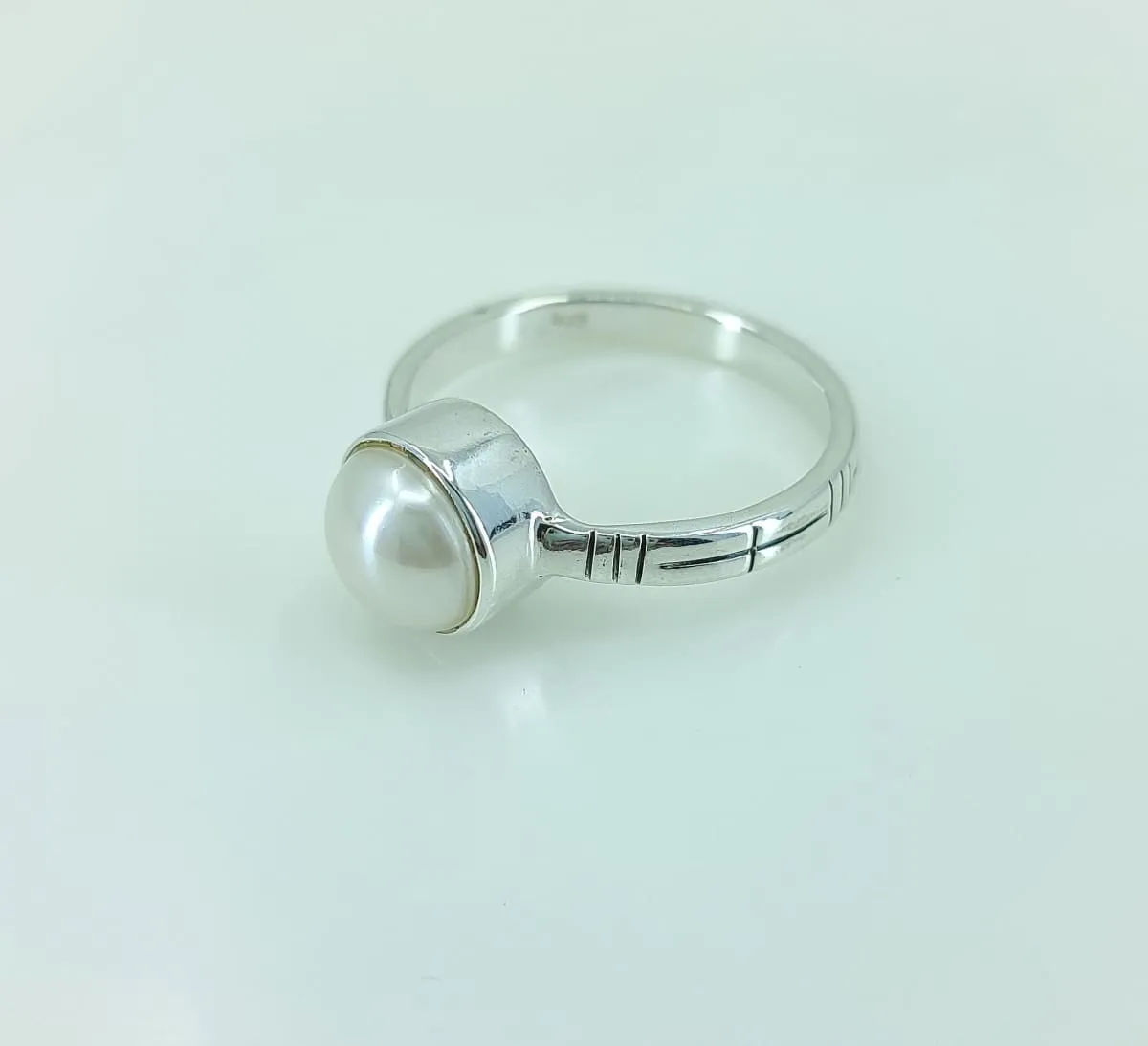 Freshwater Pearl 925 Solid Sterling Silver Handmade Ring Size 4-13 US