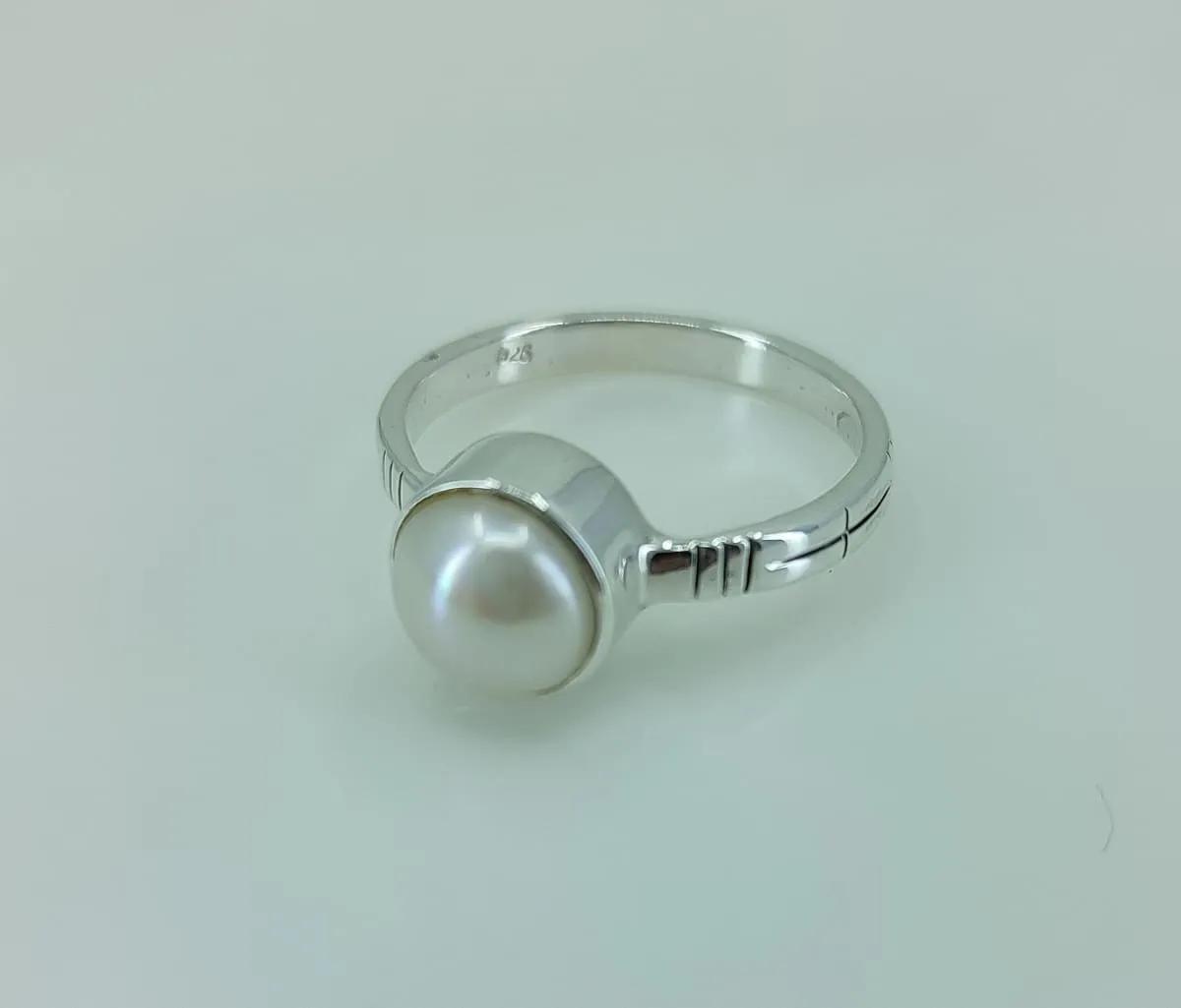 Freshwater Pearl 925 Solid Sterling Silver Handmade Ring Size 4-13 US