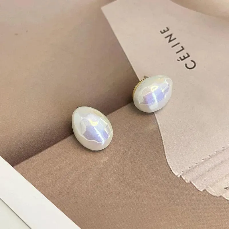 GQ131 Water Drop Pearl Stud Earrings - Fashionable Charm Jewelry