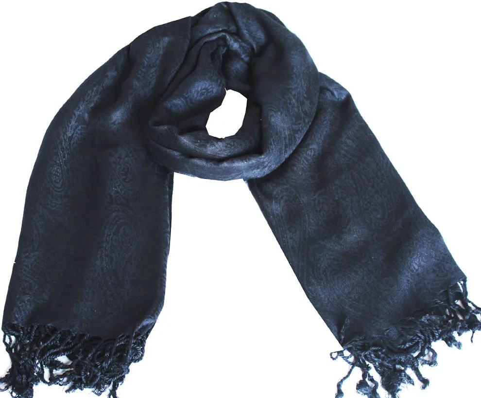 Indian Scarf Womens Wrap Stole India Clothes (Black, 68 x 29 inches)