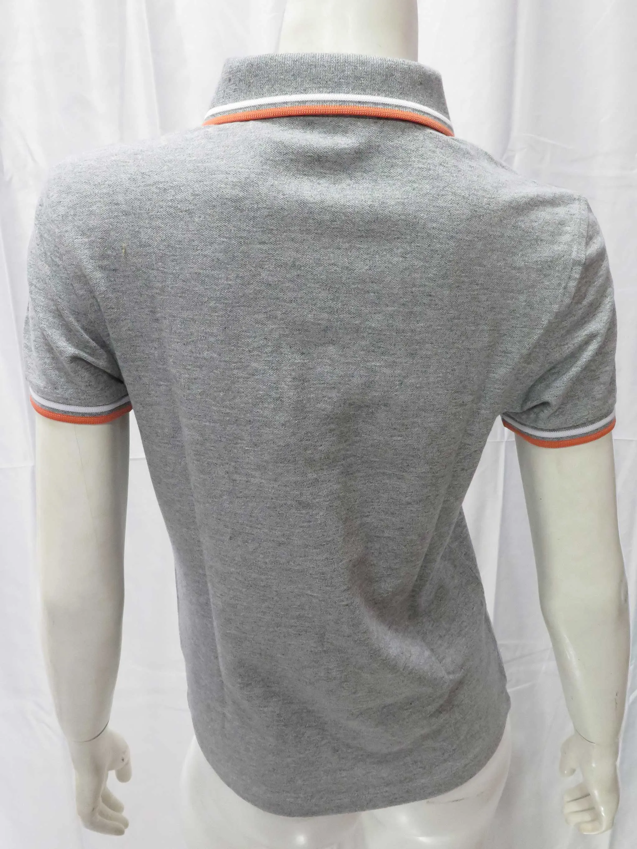 LADIES TWIN TIPPED FRED PERRY SHIRT (VINTAGE STEEL MARBLE/WHITE/PEACH)