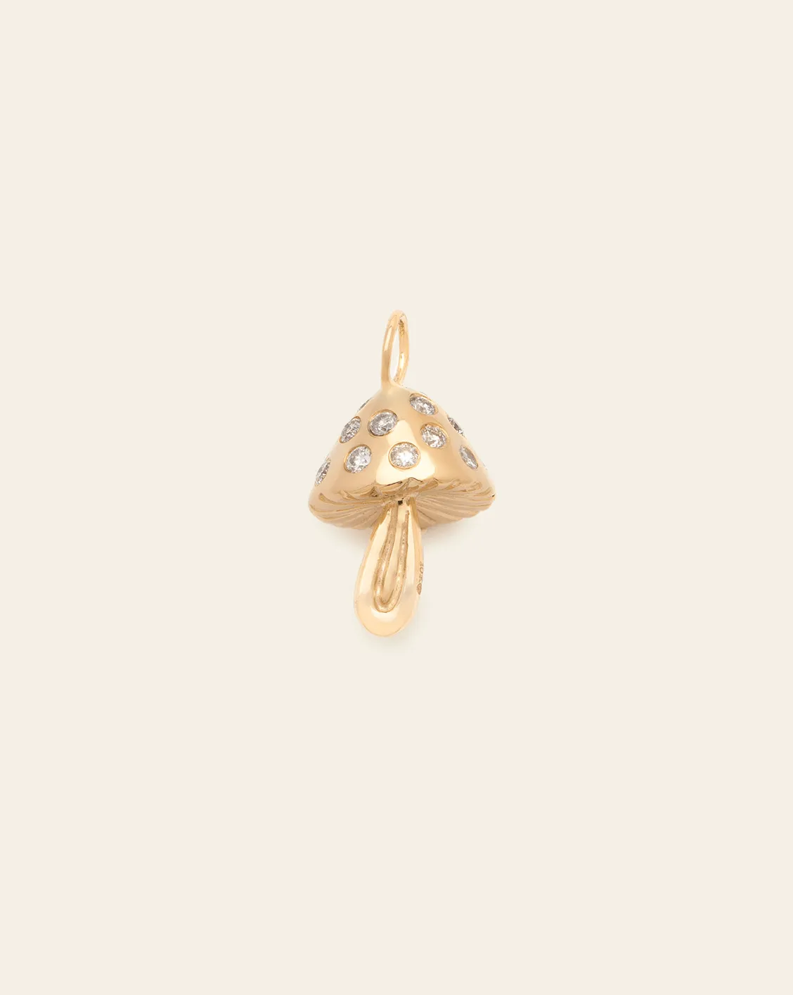 Magic Mushroom Charm - 10k Solid Gold / Diamond