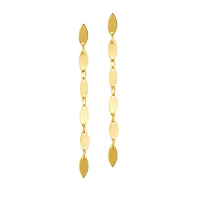 MARQUIS DISC DROP EARRING 14k