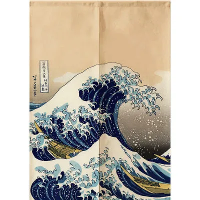 Noren | Curtain | Wall Hanging | Great wave off kanagawa