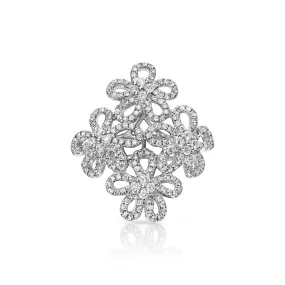 Salem 2 Carat Floral Cocktail Ring in 14kt White Gold For Ladies