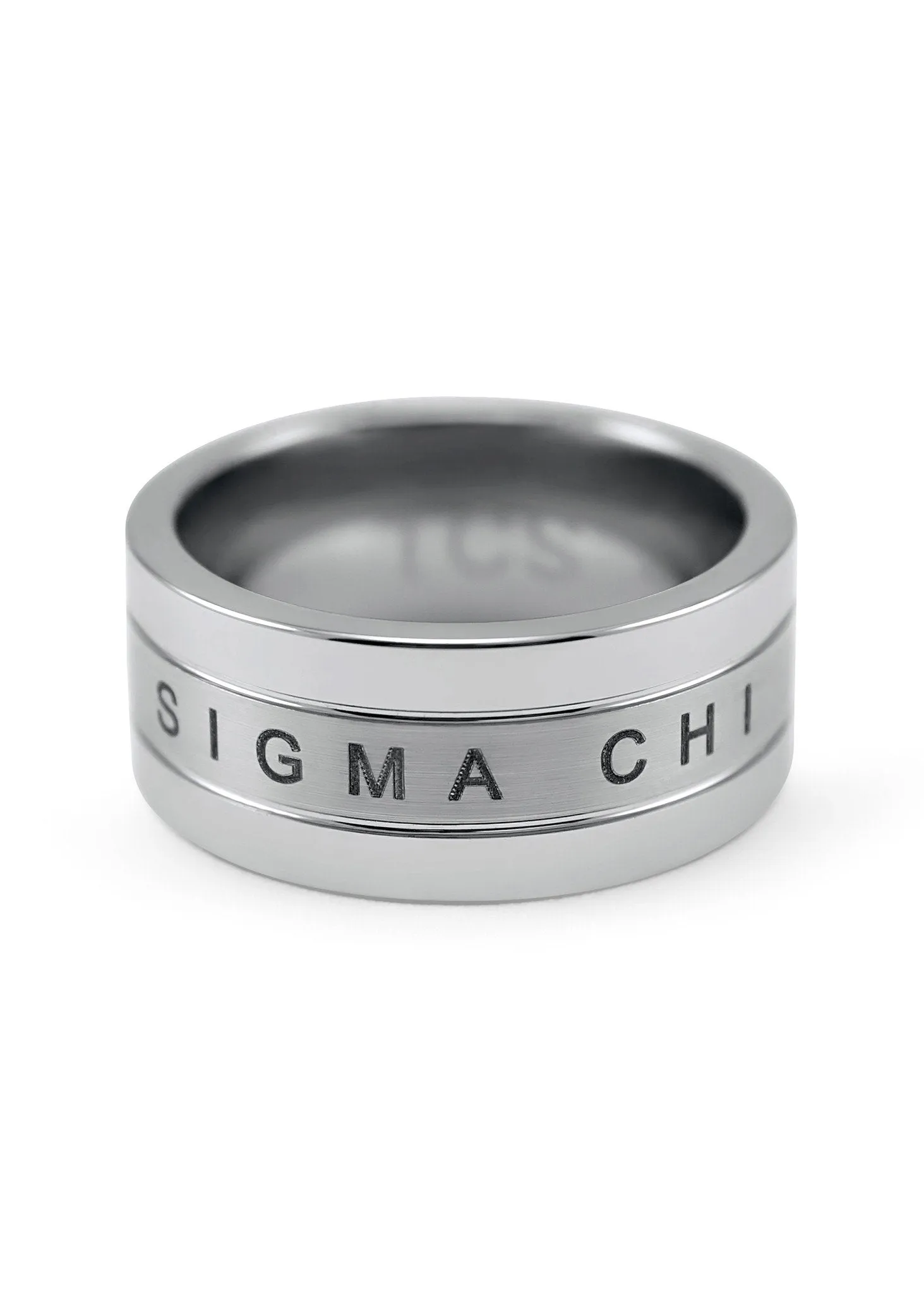 Sigma Chi Fraternity Tungsten Ring with Founding Date