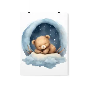 Sleeping Bear, Baby Room Wall Art, Nursery Decor, Kids room decor, sleeping animals, Animals Nursery Art, Nursery Décor,