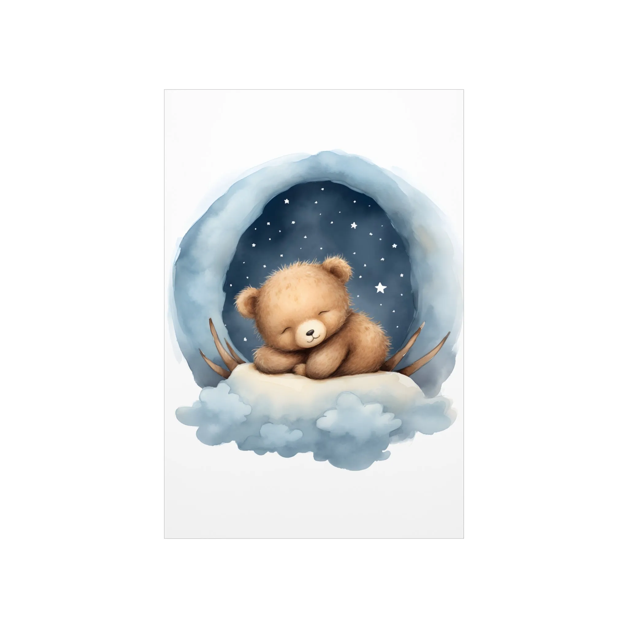 Sleeping Bear, Baby Room Wall Art, Nursery Decor, Kids room decor, sleeping animals, Animals Nursery Art, Nursery Décor,