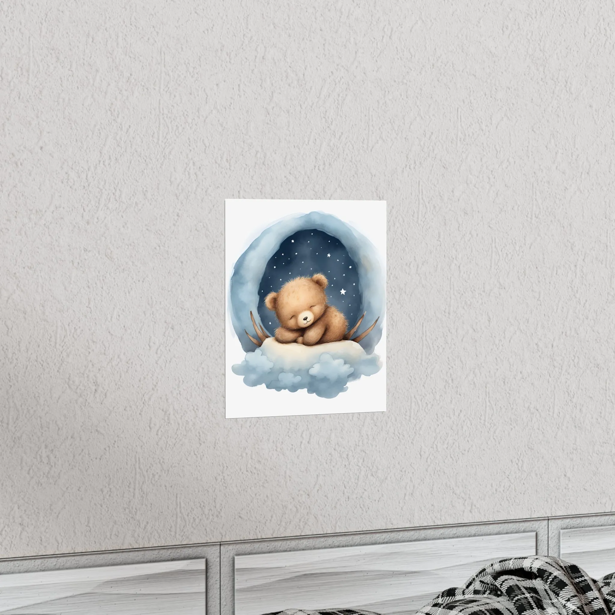 Sleeping Bear, Baby Room Wall Art, Nursery Decor, Kids room decor, sleeping animals, Animals Nursery Art, Nursery Décor,