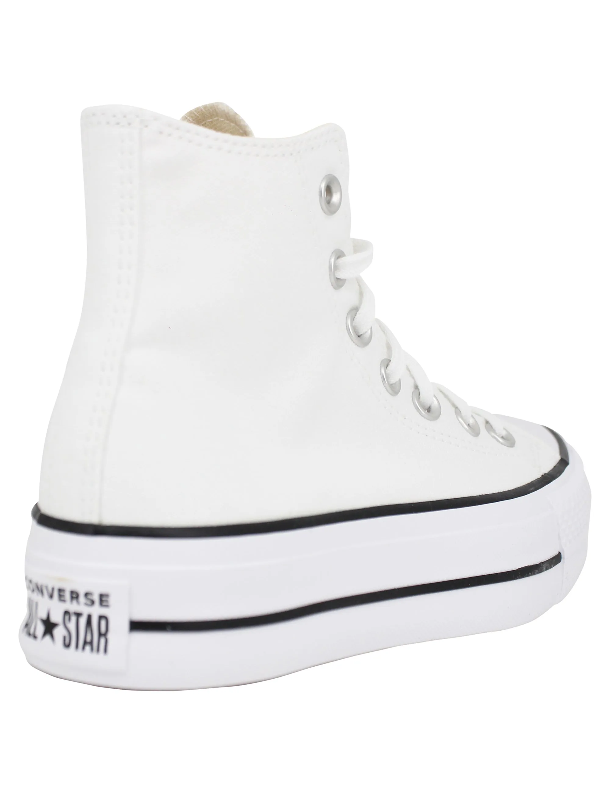 Sneakers donna Chuck Taylor stivaletto in tela bianca con fondo zeppa