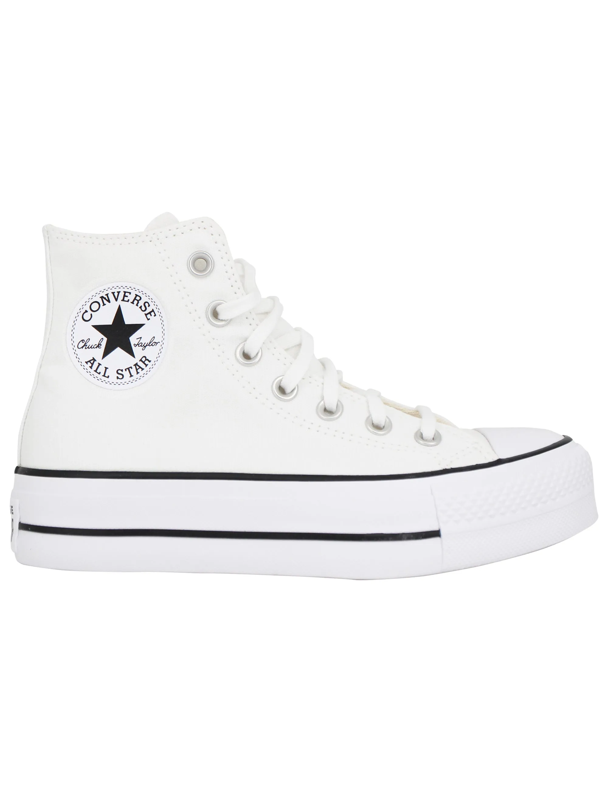 Sneakers donna Chuck Taylor stivaletto in tela bianca con fondo zeppa