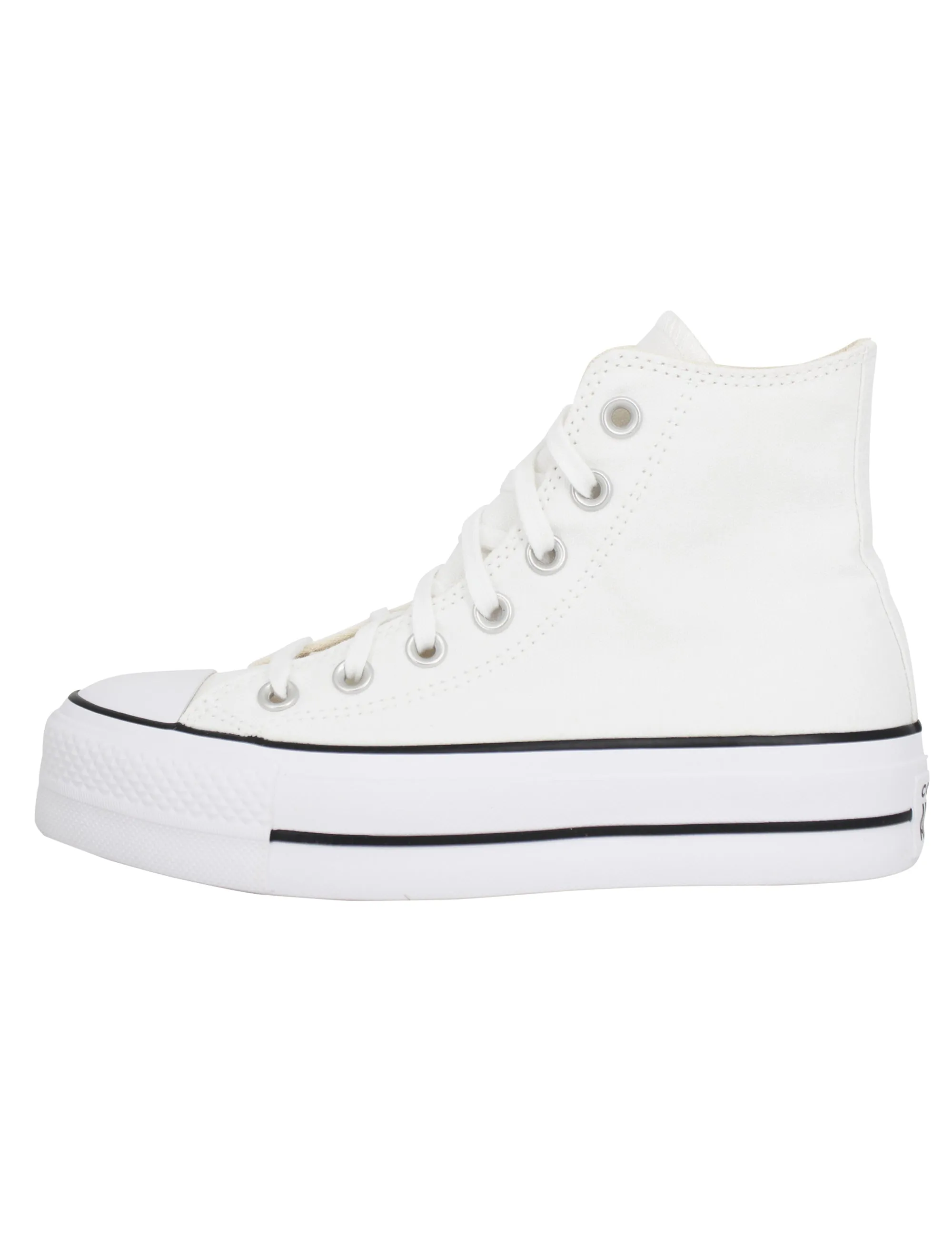 Sneakers donna Chuck Taylor stivaletto in tela bianca con fondo zeppa