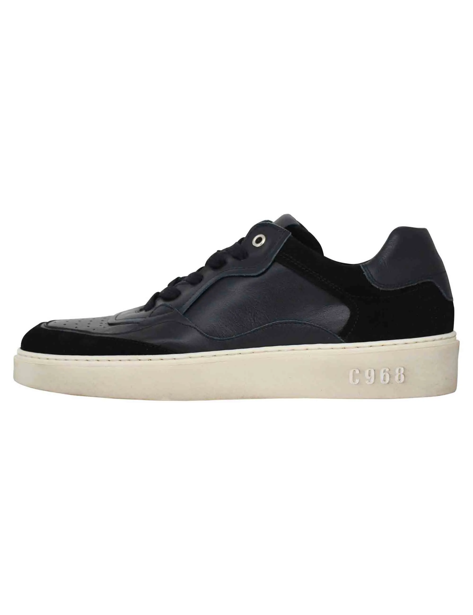 Sneakers uomo in pelle nera