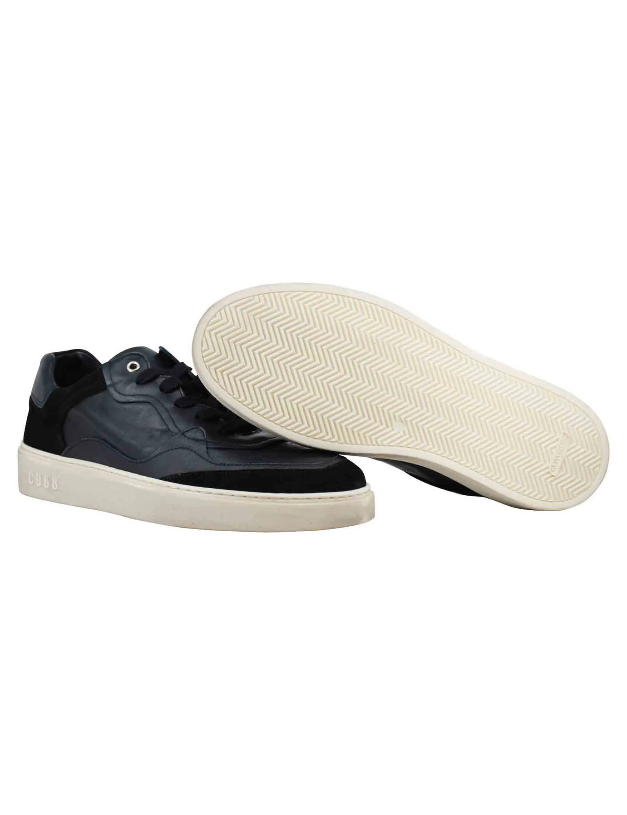 Sneakers uomo in pelle nera