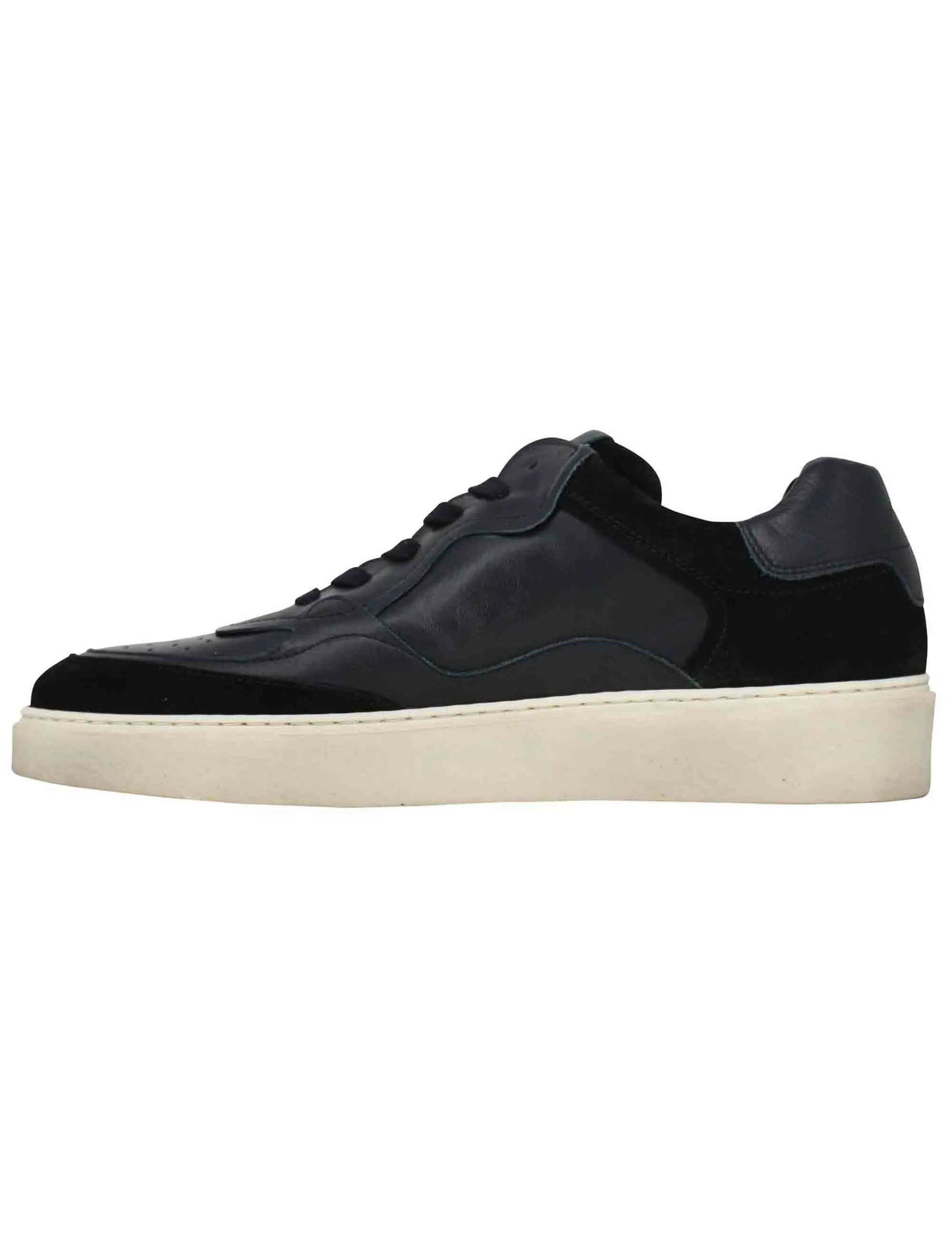 Sneakers uomo in pelle nera