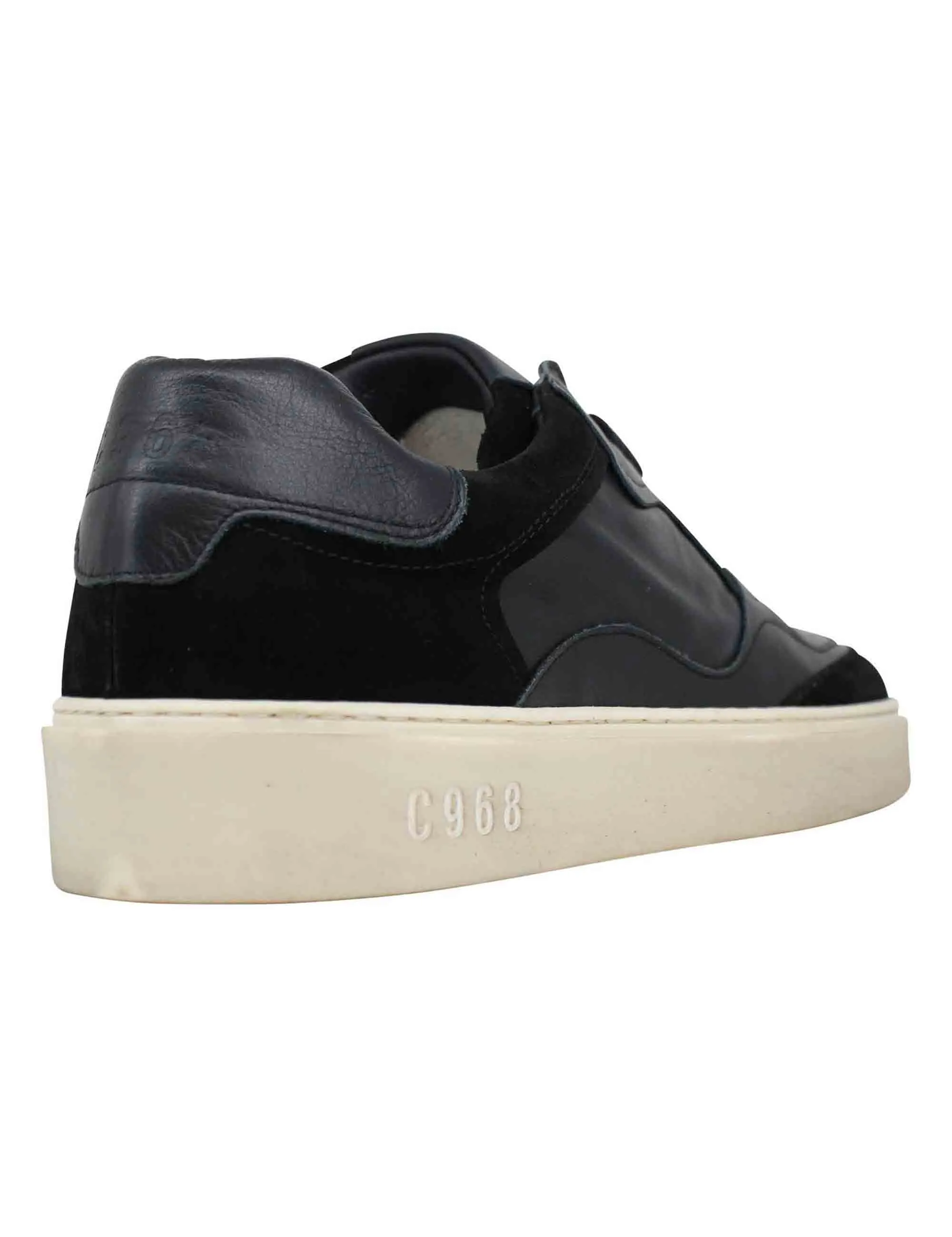 Sneakers uomo in pelle nera