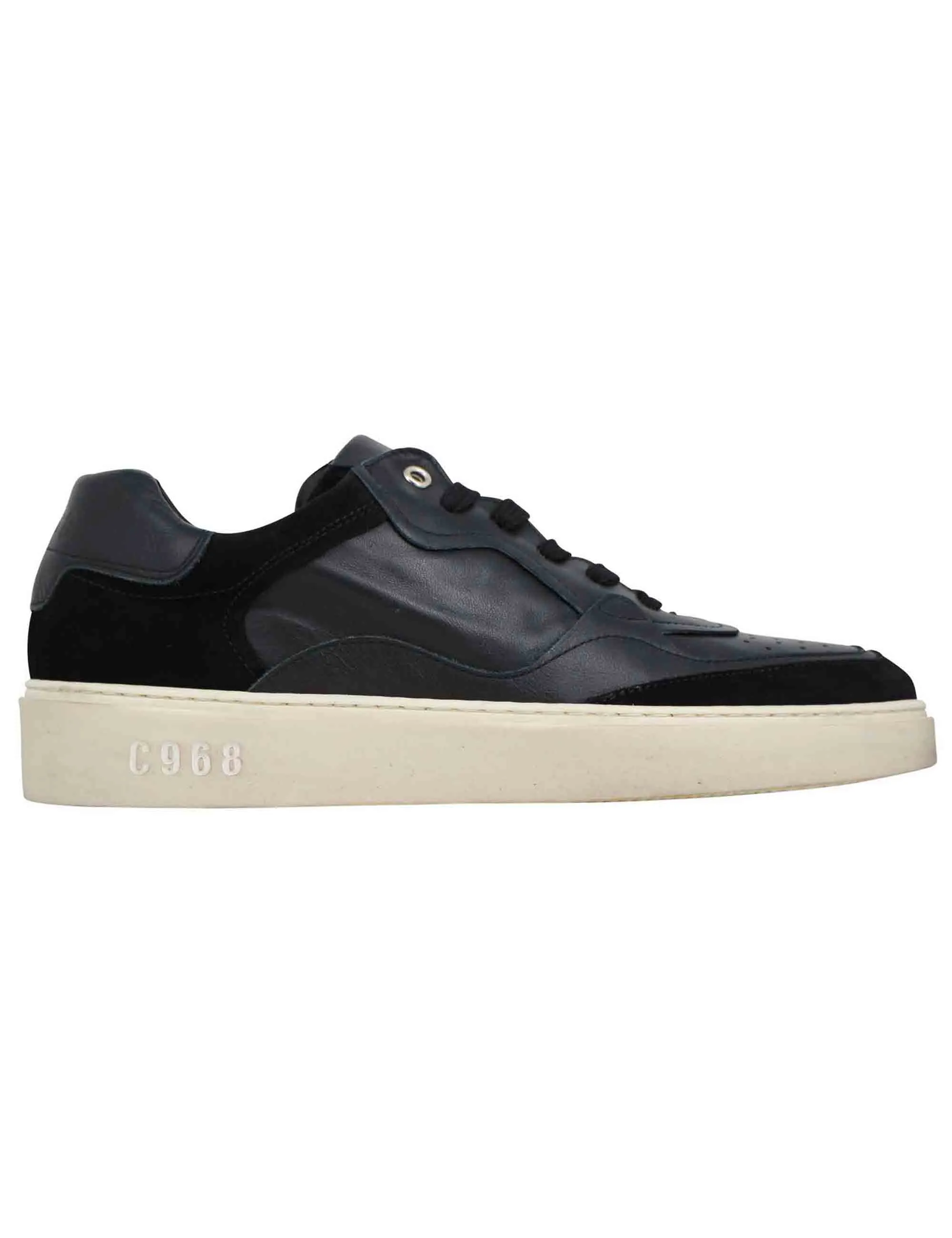 Sneakers uomo in pelle nera