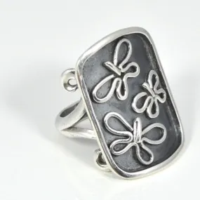 Sterling Silver Flying Butterflies Ring