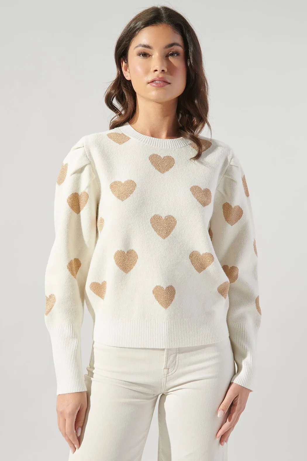 Sweetheart Sweater White/Gold