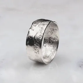 Textured Sterling Silver Band 7mm