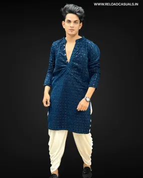 Velvet ChikanKari Kurta & Pyjama - Combo