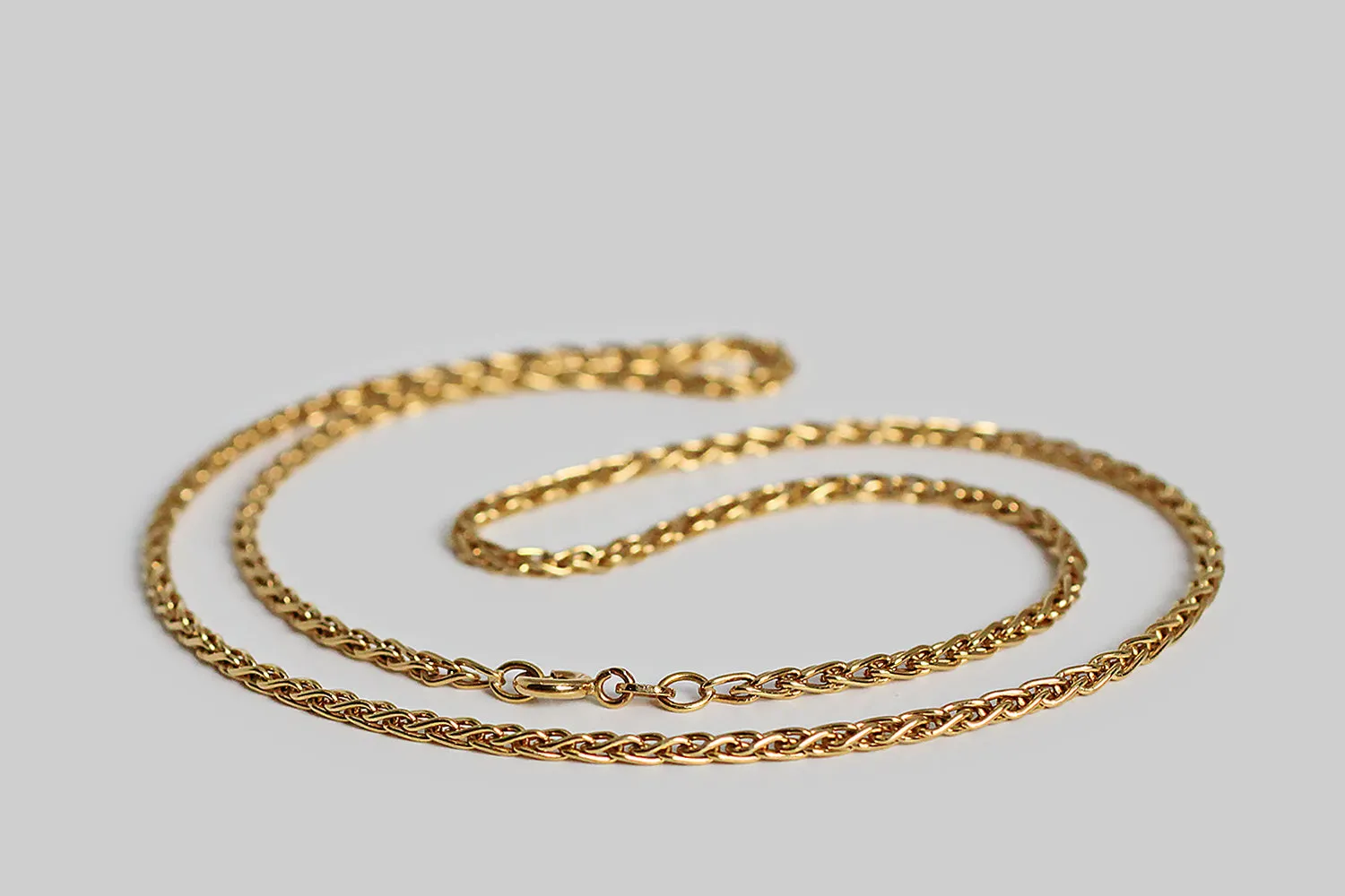 Weighty 20 Foxtail Braid Chain Necklace by Balestra in 18k Gold