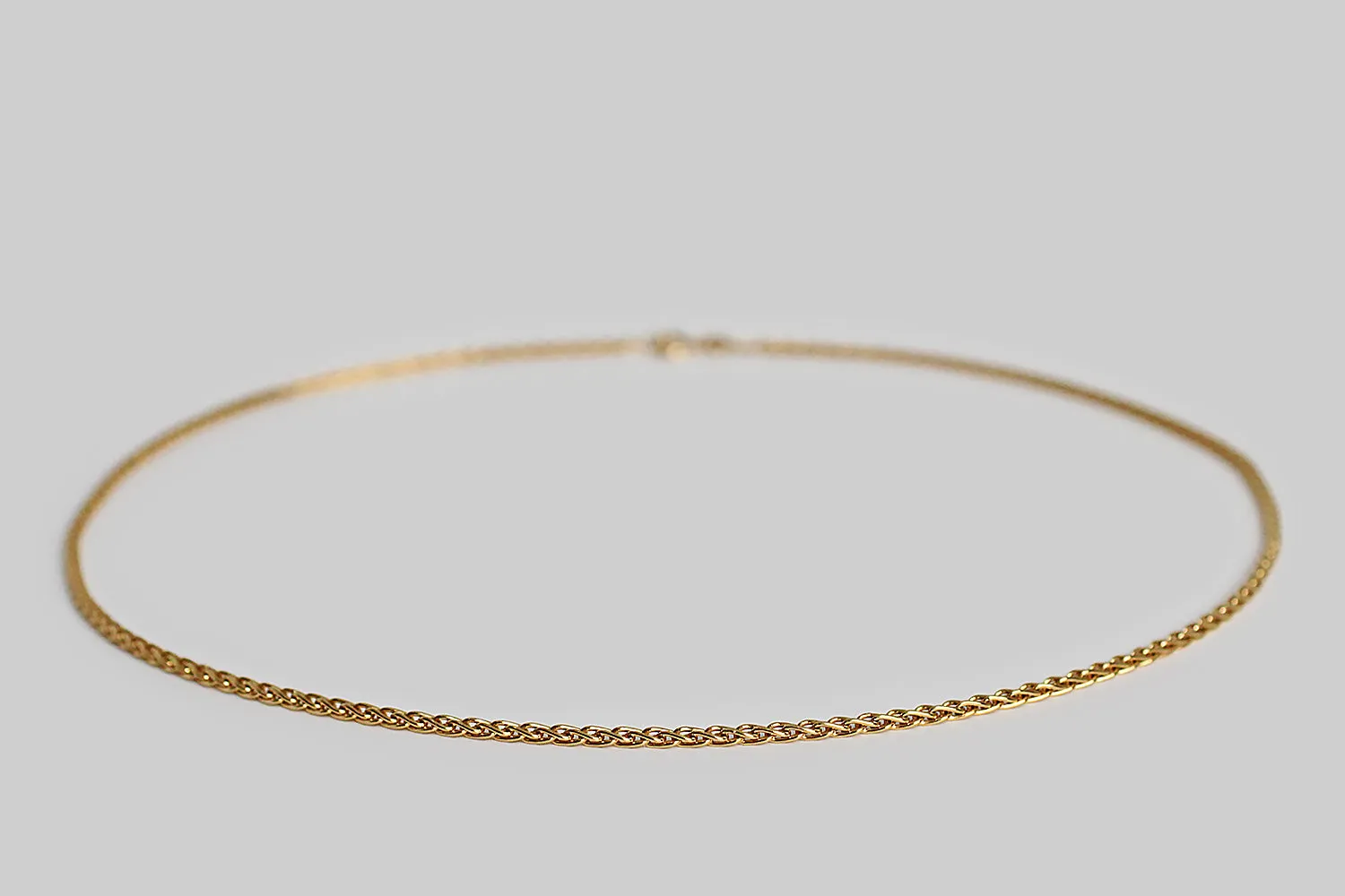 Weighty 20 Foxtail Braid Chain Necklace by Balestra in 18k Gold