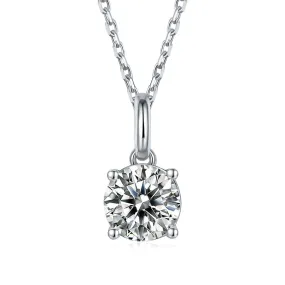 White Moissanite Solitiare Necklace