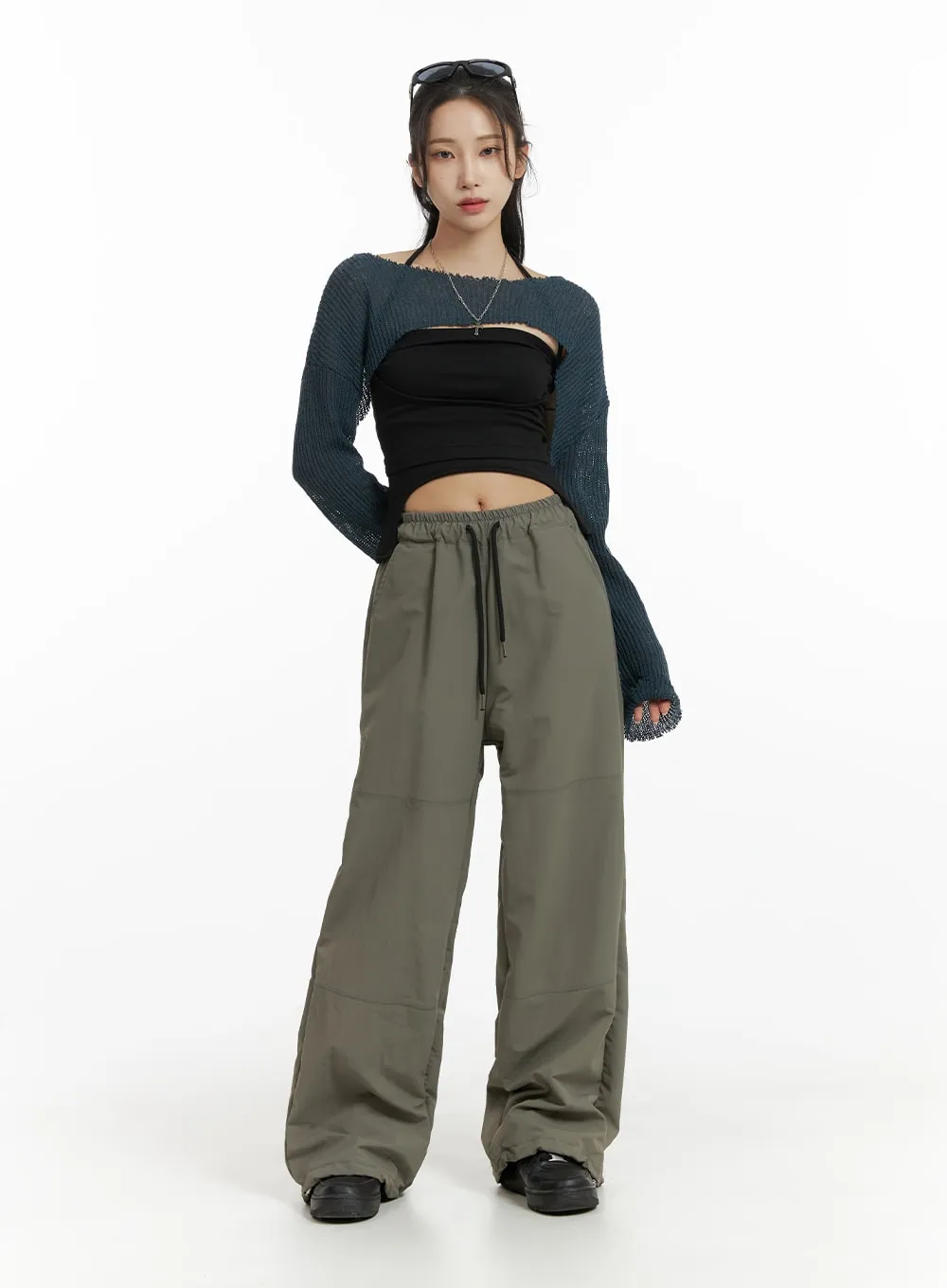 Wide-Fit Nylon Pants CF429